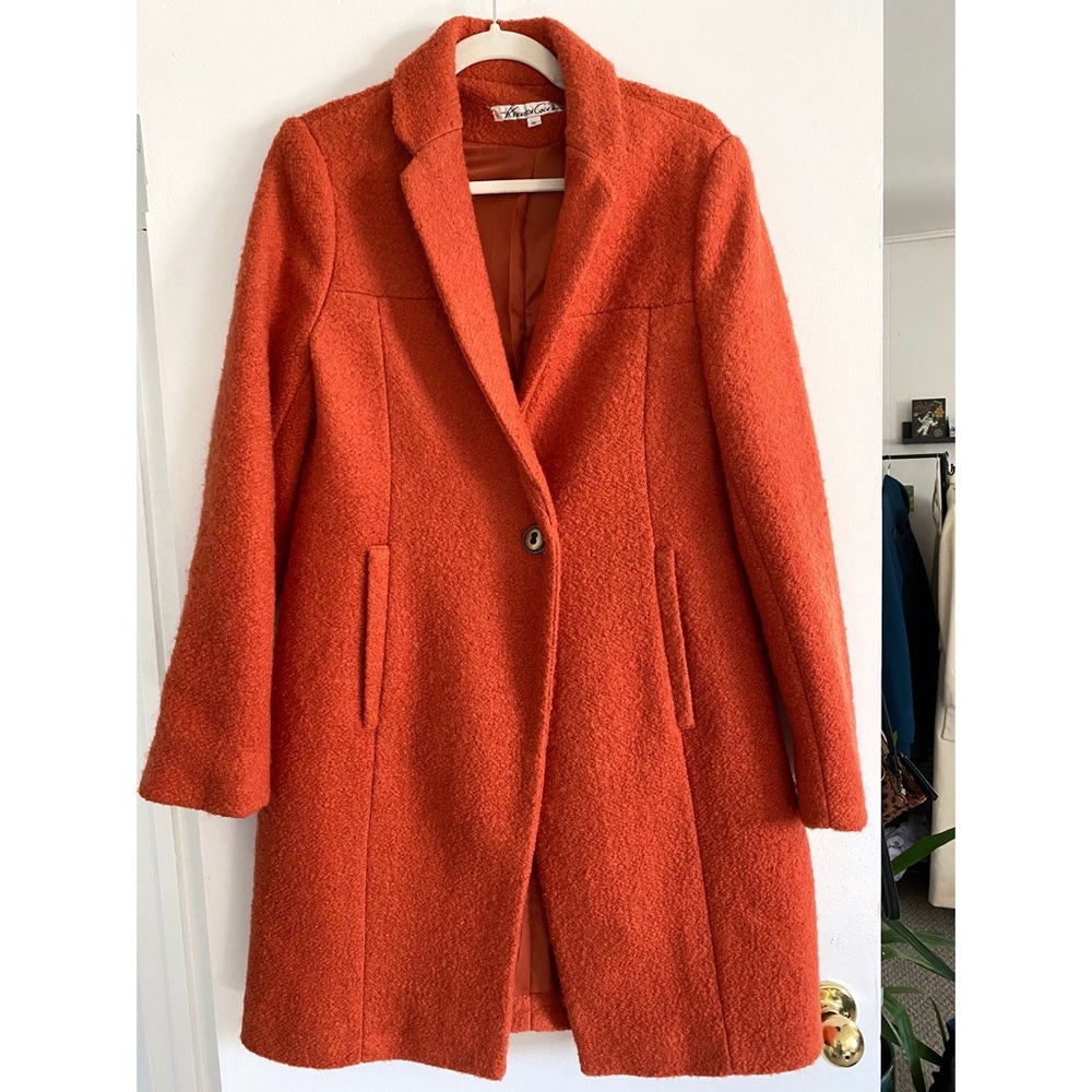 Kenneth Cole Burnt Orange One-button Coat